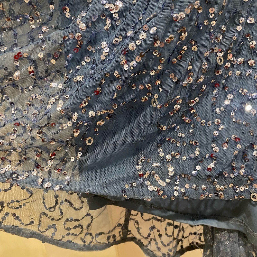 Sequined Cap Sleeve Gown - Picture 7 of 11
